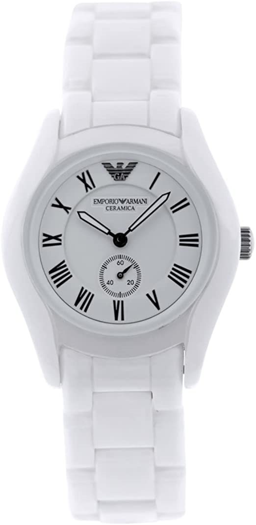 Armani ceramica watch discount white